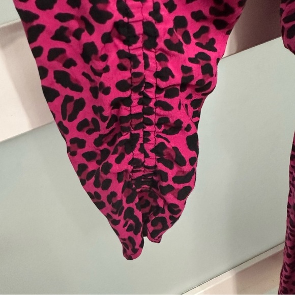 Zadig & Voltaire Reveal Leopard Print Mini Dress Framboise Pink Small Coquette - Picture 5 of 9